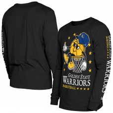Golden State Warriors New Era Black Old School Sport Long Sleeve T-Shirt