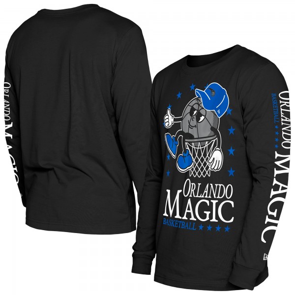 Футболка с длинным рукавом Orlando Magic New Era Black Old School Sport