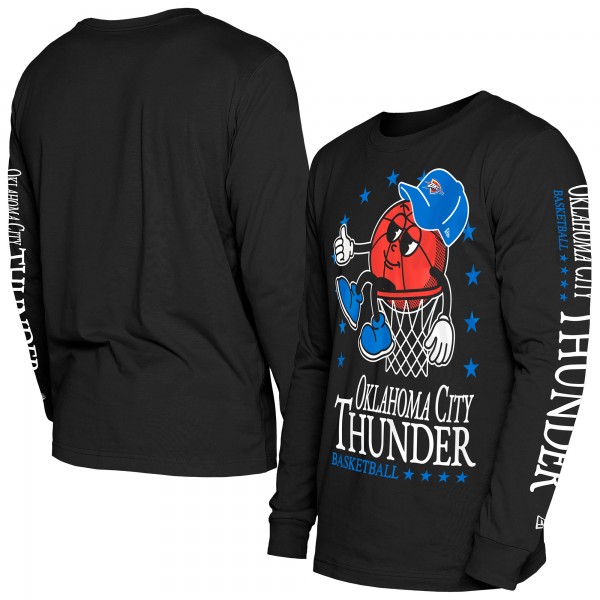 Футболка с длинным рукавом Oklahoma City Thunder New Era Black Old School Sport