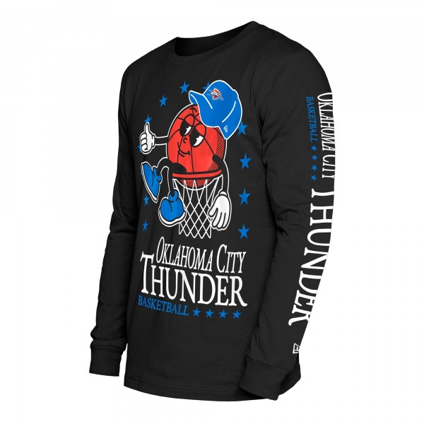 Футболка с длинным рукавом Oklahoma City Thunder New Era Black Old School Sport