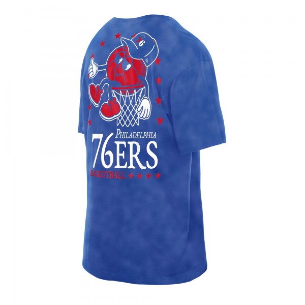 Philadelphia 76ers New Era Royal Old School Sport Enzyme Wash Oversized T-Shirt