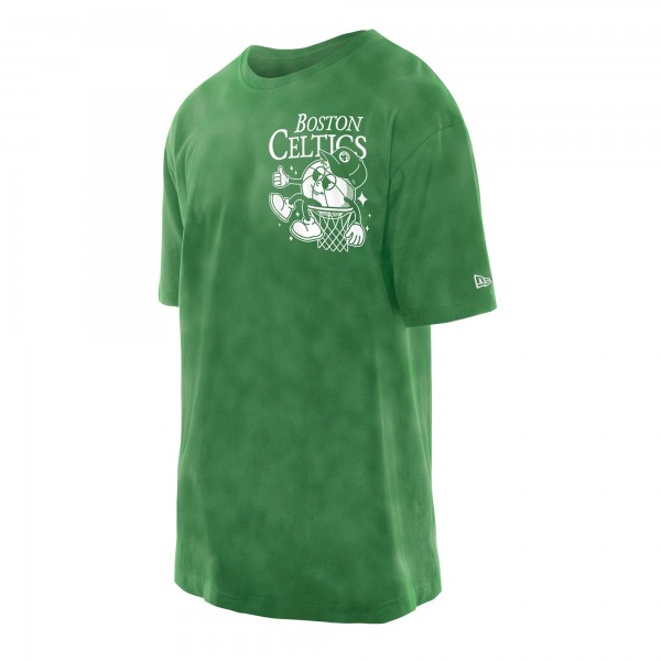 Boston Celtics New Era Kelly Green Old School Sport Enzyme Wash Oversized T-Shirt
