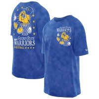 Футболка Golden State Warriors New Era Royal Old School Sport Enzyme Wash Oversized