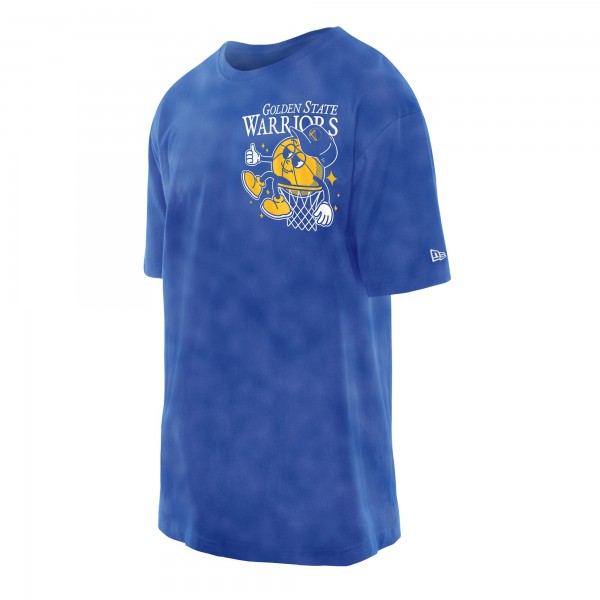 Golden State Warriors New Era Royal Old School Sport Enzyme Wash Oversized T-Shirt