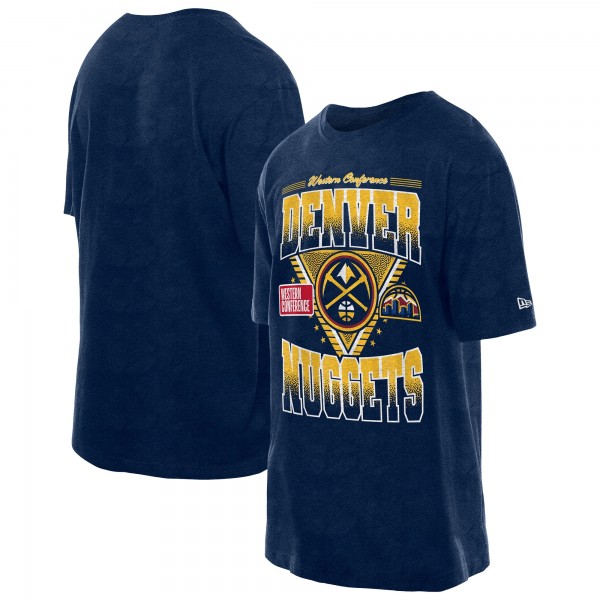 Denver Nuggets New Era Navy Old School Sport Vintage Wash T-Shirt