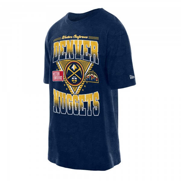 Denver Nuggets New Era Navy Old School Sport Vintage Wash T-Shirt