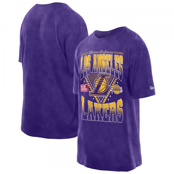 Футболка Los Angeles Lakers New Era Purple Old School Sport Vintage Wash