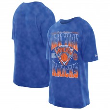 New York Knicks New Era Blue Old School Sport Vintage Wash T-Shirt