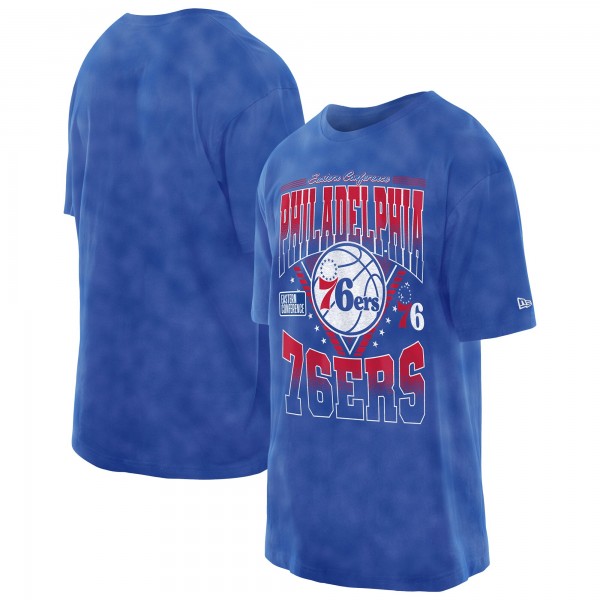 Philadelphia 76ers New Era Royal Boxy Old School Sport Vintage Wash T-Shirt