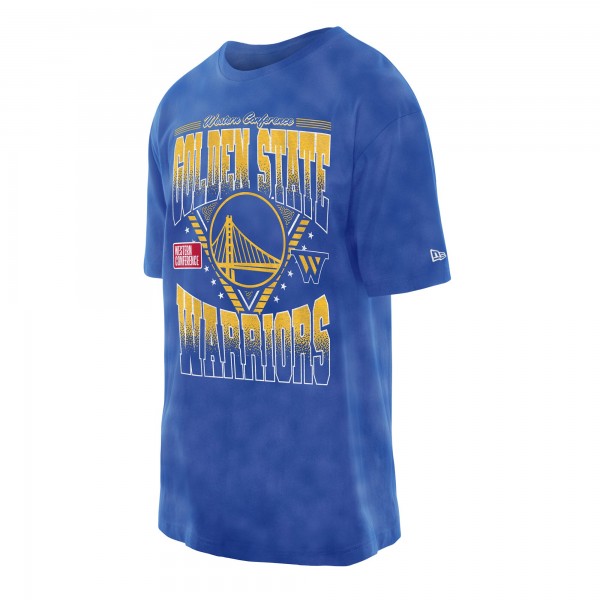 Golden State Warriors New Era Royal Boxy Old School Sport Vintage Wash T-Shirt