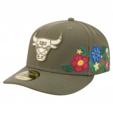 Бейсболка Chicago Bulls New Era Olive Tonal Florals 59FIFTY