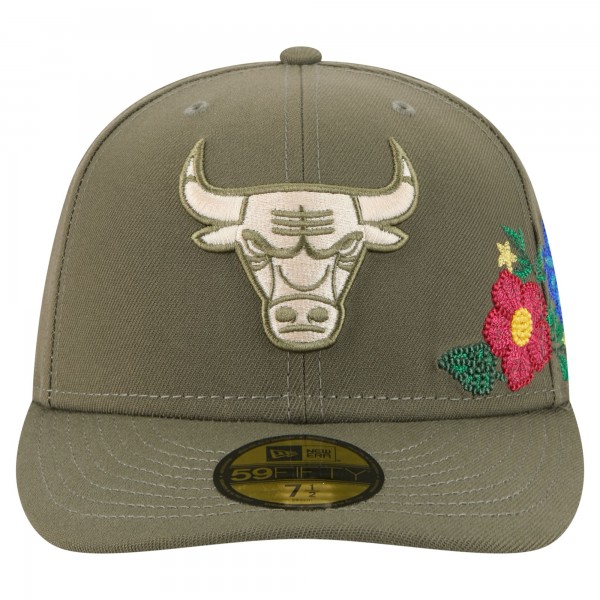 Бейсболка Chicago Bulls New Era Olive Tonal Florals 59FIFTY