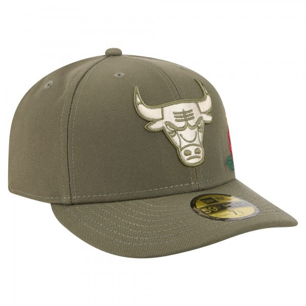 Бейсболка Chicago Bulls New Era Olive Tonal Florals 59FIFTY