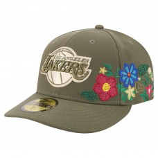 Бейсболка Los Angeles Lakers New Era Olive Tonal Florals 59FIFTY