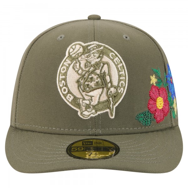 Бейсболка Boston Celtics New Era Olive Tonal Florals 59FIFTY