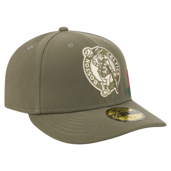 Бейсболка Boston Celtics New Era Olive Tonal Florals 59FIFTY