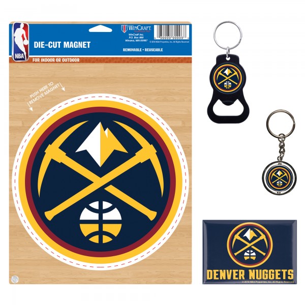Denver Nuggets WinCraft 4-Pack Key Rings and Magnets Set