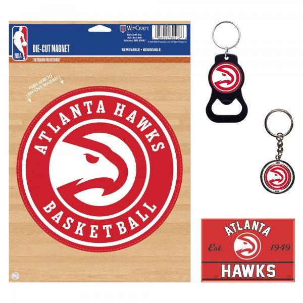 Atlanta Hawks WinCraft 4-Pack Key Rings and Magnets Set