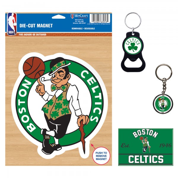 Boston Celtics WinCraft 4-Pack Key Rings and Magnets Set