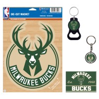 Milwaukee Bucks WinCraft 4-Pack Key Rings and Magnets Set