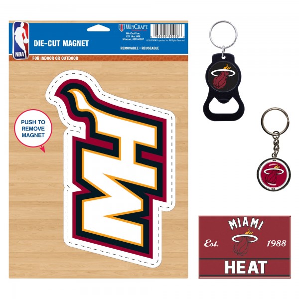 Miami Heat WinCraft 4-Pack Key Rings and Magnets Set