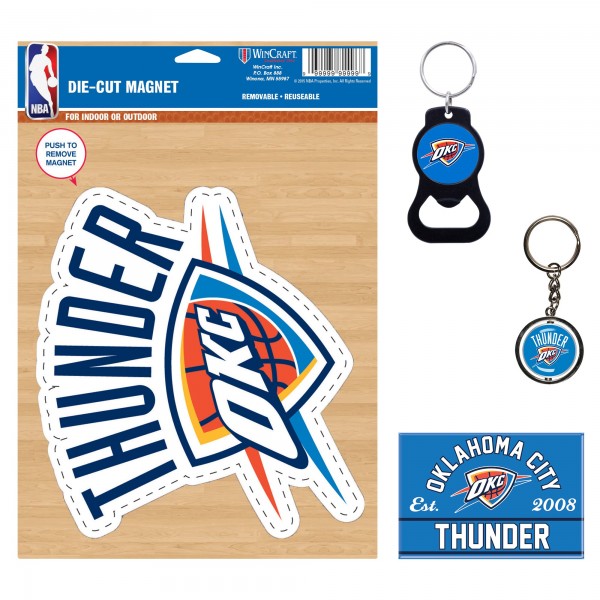 Oklahoma City Thunder WinCraft 4-Pack Key Rings and Magnets Set