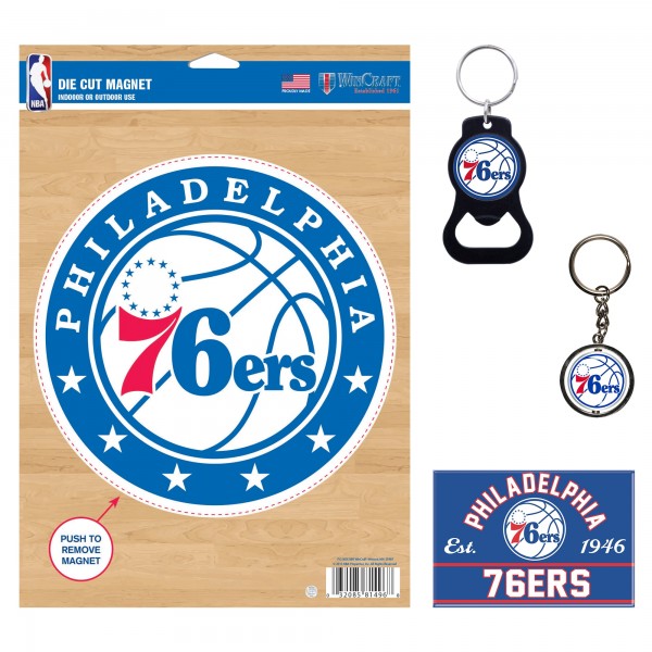 Philadelphia 76ers WinCraft 4-Pack Key Rings and Magnets Set