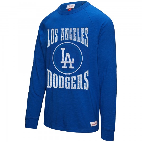 Los Angeles Dodgers Mitchell & Ness Royal Arched Logo Slub Long Sleeve T-Shirt