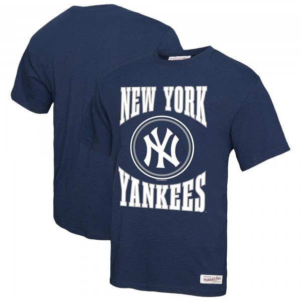 New York Yankees Mitchell & Ness Navy Arched Logo Slub T-Shirt
