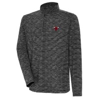 Кофта на короткой молнии Chicago Bulls Antigua Heather Black Determined