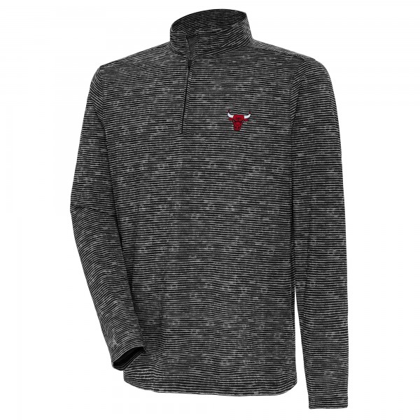 Кофта на короткой молнии Chicago Bulls Antigua Heather Black Determined