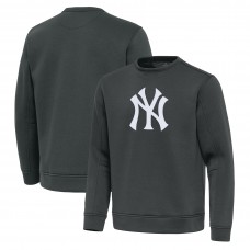 New York Yankees Antigua Pewter Relevant Lightweight Pullover Sweatshirt
