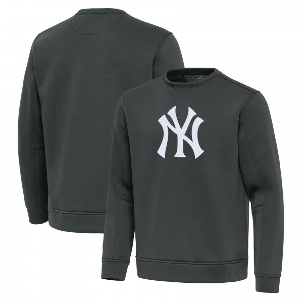 New York Yankees Antigua Pewter Relevant Lightweight Pullover Sweatshirt