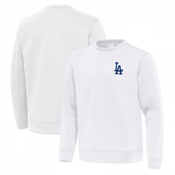 Los Angeles Dodgers Antigua White Relevant Lightweight Pullover Sweatshirt
