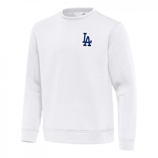 Los Angeles Dodgers Antigua White Relevant Lightweight Pullover Sweatshirt