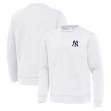 New York Yankees Antigua White Relevant Lightweight Pullover Sweatshirt