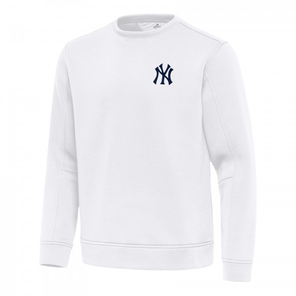 New York Yankees Antigua White Relevant Lightweight Pullover Sweatshirt