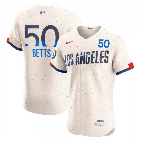 Los Angeles Dodgers Mookie Betts Nike Cream City Connect Elite Jersey