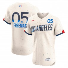 Los Angeles Dodgers Freddie Freeman Nike Cream City Connect Elite Jersey