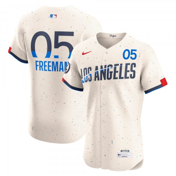 Los Angeles Dodgers Freddie Freeman Nike Cream City Connect Elite Jersey