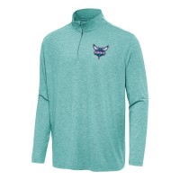 Кофта на короткой молнии Charlotte Hornets Antigua Hunk - Heather Aqua