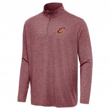 Cleveland Cavaliers Antigua Heather Wine Hunk Quarter-Zip Top