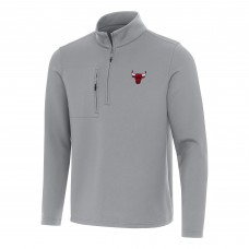 Кофта на короткой молнии Chicago Bulls Antigua Gray Insider