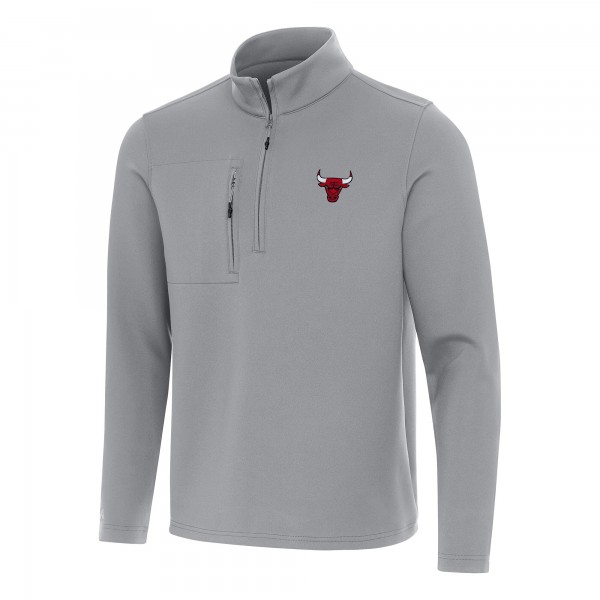 Кофта на короткой молнии Chicago Bulls Antigua Gray Insider