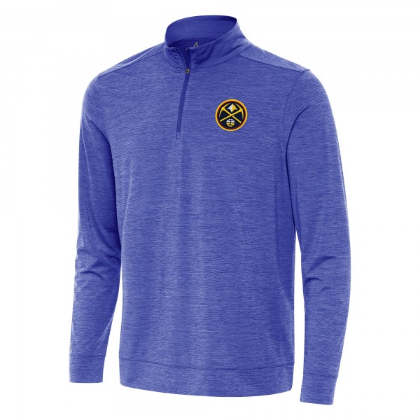 Denver Nuggets Antigua Heather Royal Bright Quarter-Zip Top