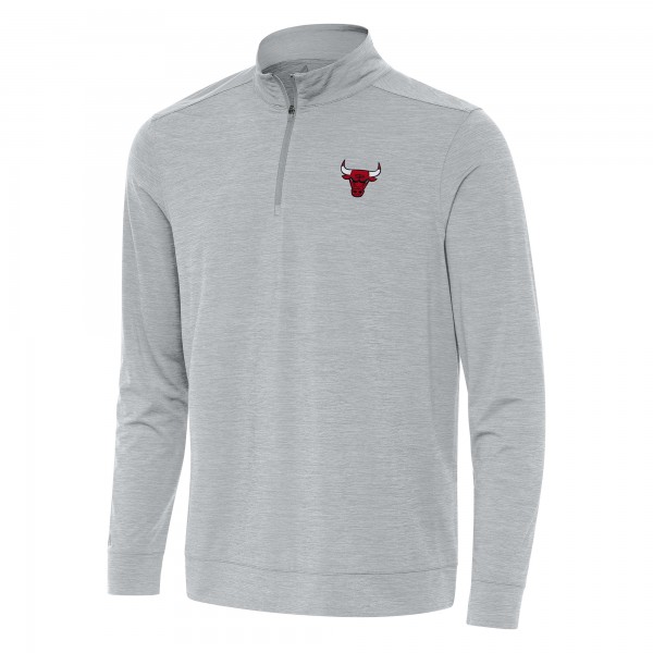 Кофта на короткой молнии Chicago Bulls Antigua Heather Gray Bright