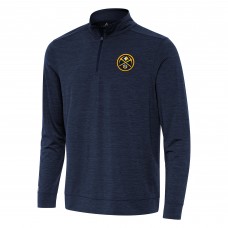 Denver Nuggets Antigua Heather Navy Bright Quarter-Zip Top