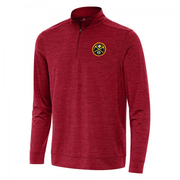 Denver Nuggets Antigua Cardinal Bright Quarter-Zip Top