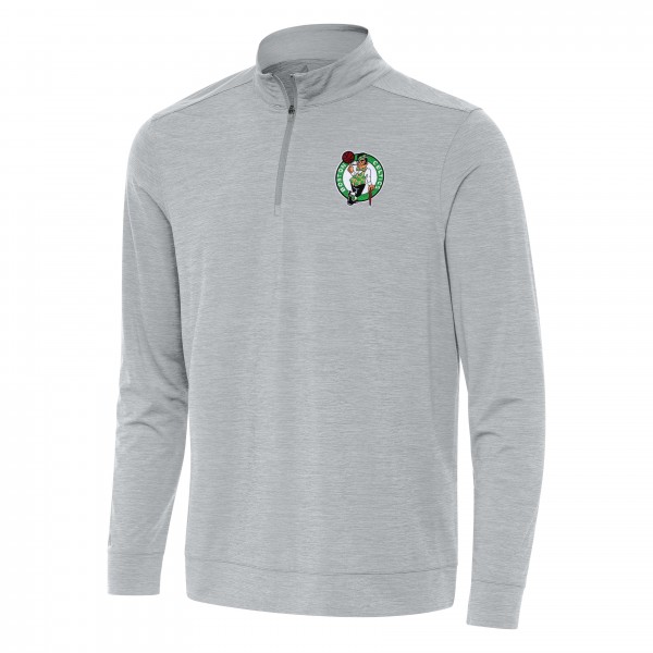 Кофта на короткой молнии Boston Celtics Antigua Bright - Heather Gray