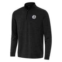 Кофта на короткой молнии Brooklyn Nets Antigua Bright - Heather Black